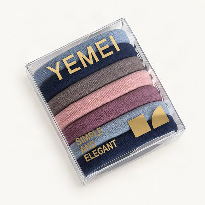 Blue and pink elastic hair ties shown together [FITINY Hair]