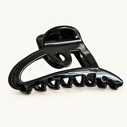 Acetate Heart Claw Clip, 4.5 in in Black [FITINY Hair]