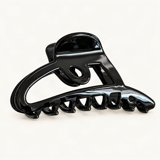 Acetate Heart Claw Clip, 4.5 in in Black [FITINY Hair]
