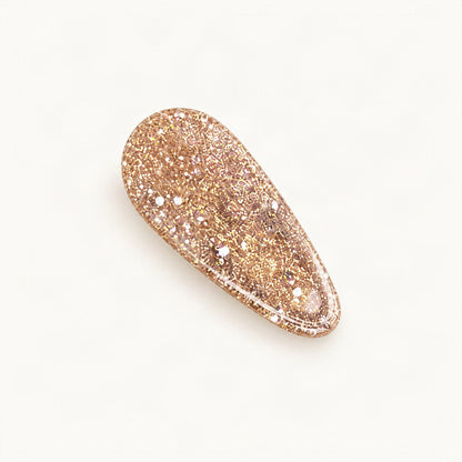 Glitter Acrylic Side Hair Clip, 1.4 in in Champagne & Pink [FITINY Hair]
