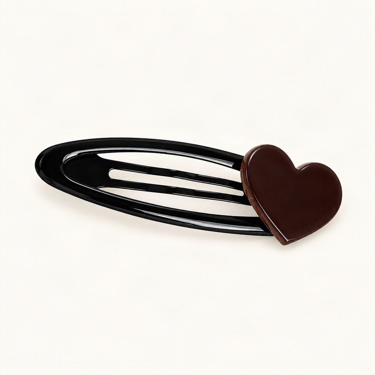 Brown acetate snap clip with a pearlescent look [FITINY Hair]