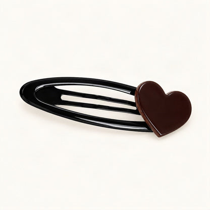 Brown acetate snap clip with a pearlescent look [FITINY Hair]