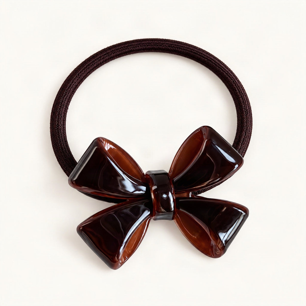 Brown sculptural bow hair elastic detail [FITINY Hair]