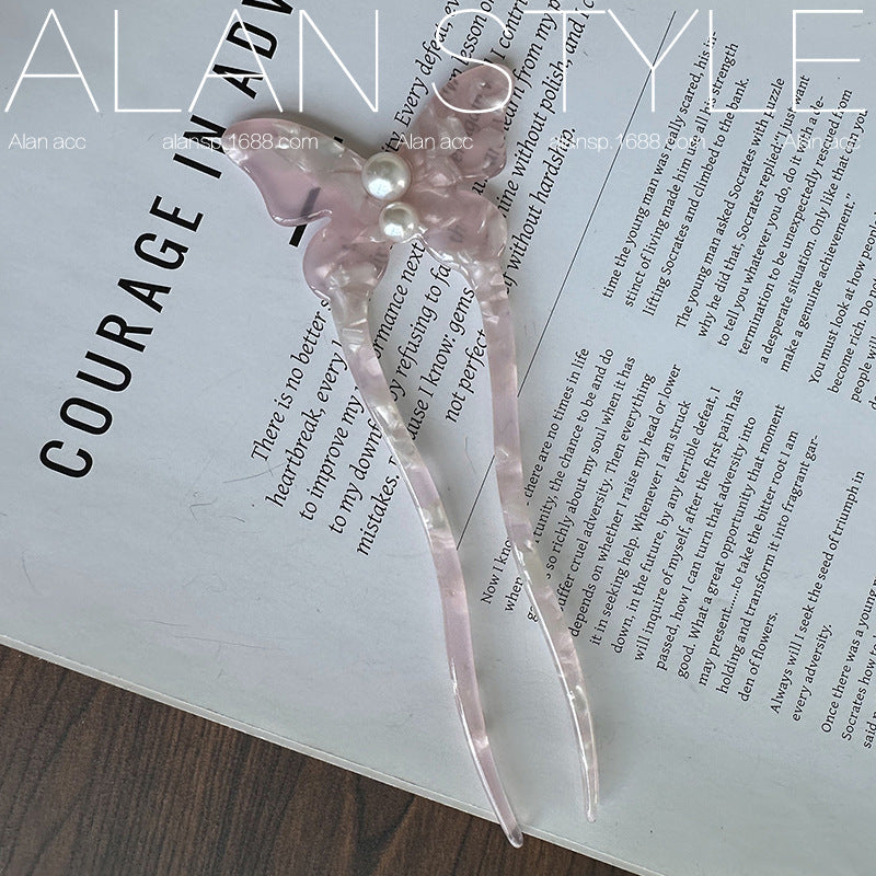 Acetate Butterfly U-Shaped Hair Pin, additional view 4