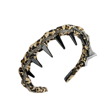 Braided Satin Headband with Pearls and Rhinestones, additional view 7