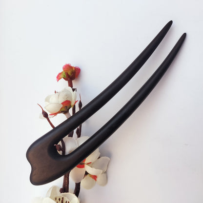 Crescent Double-Prong Wooden Hair Fork, additional view 4