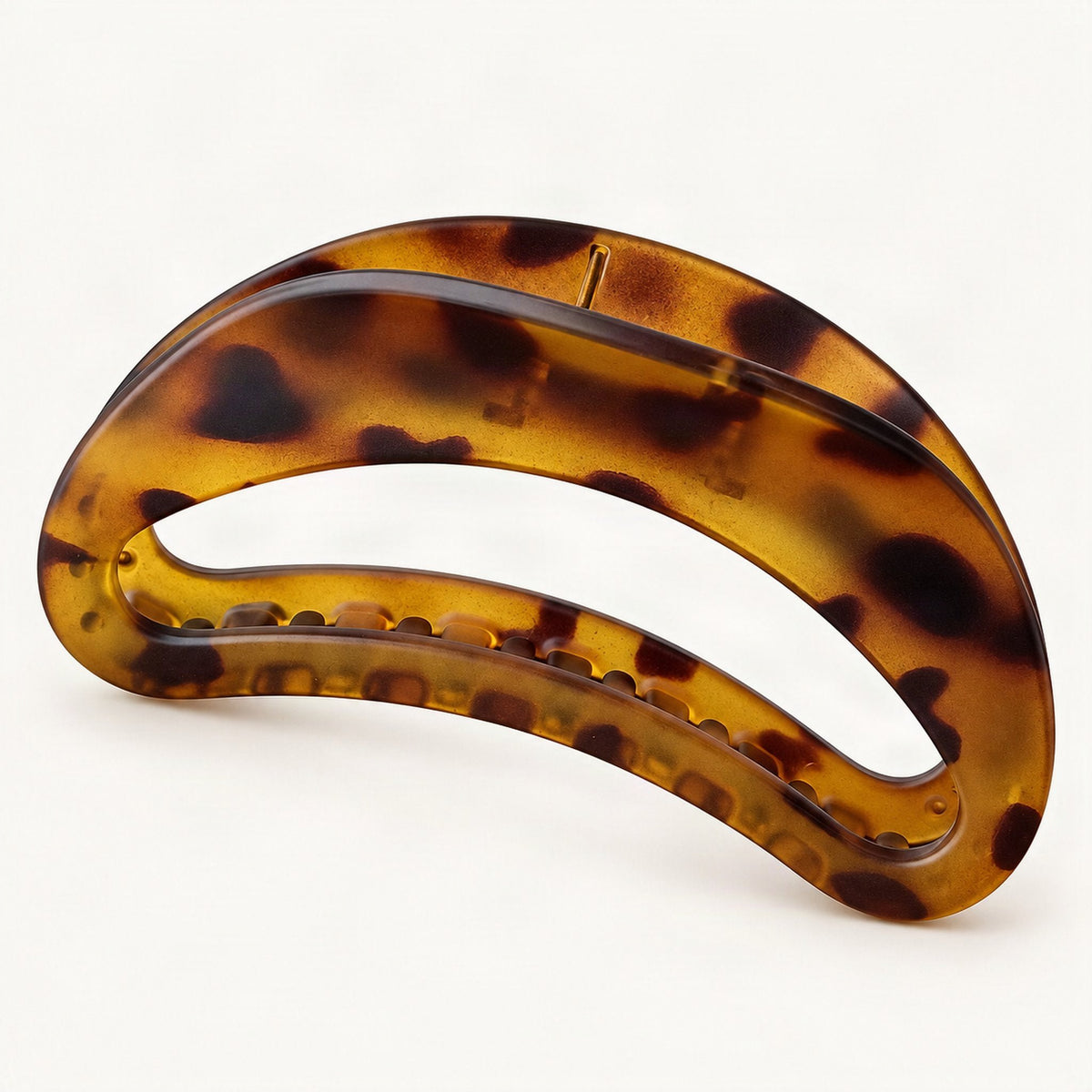 Resin 5.1in Curved Openwork Hair Claw in Green, Matte [FITINY Hair]