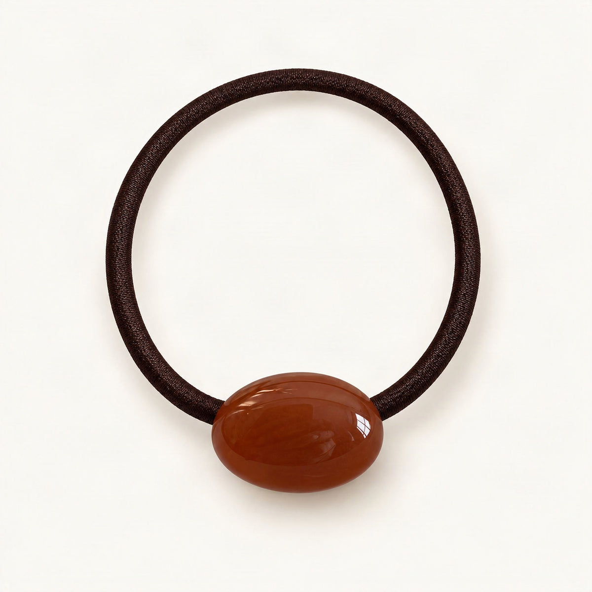 Glossy Resin Bead Hair Tie in Chocolate [FITINY Hair]