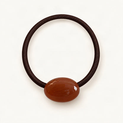 Glossy Resin Bead Hair Tie in Chocolate [FITINY Hair]