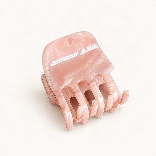 Mini Marbled Acetate Claw Clip in Pink Marble [FITINY Hair]