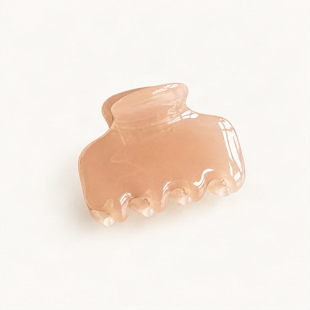 Pink acetate claw hair clip shown from the front [FITINY Hair]