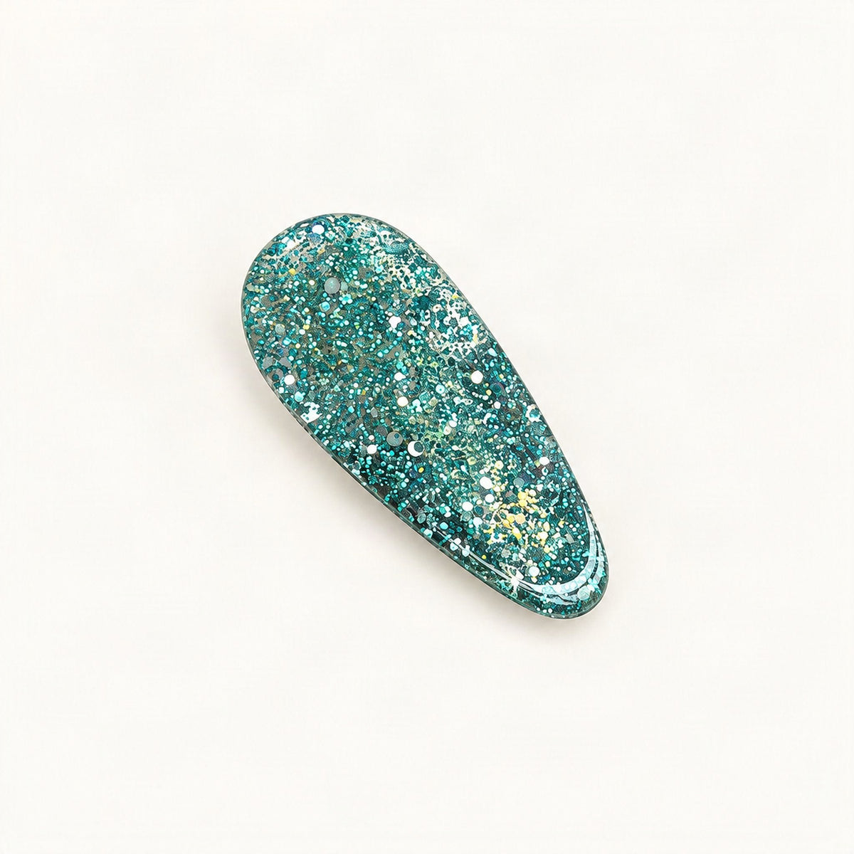 Glitter Acrylic Side Hair Clip, 1.4 in in Teal [FITINY Hair]