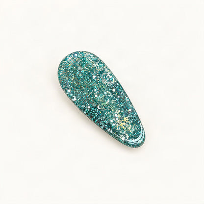 Glitter Acrylic Side Hair Clip, 1.4 in in Teal [FITINY Hair]
