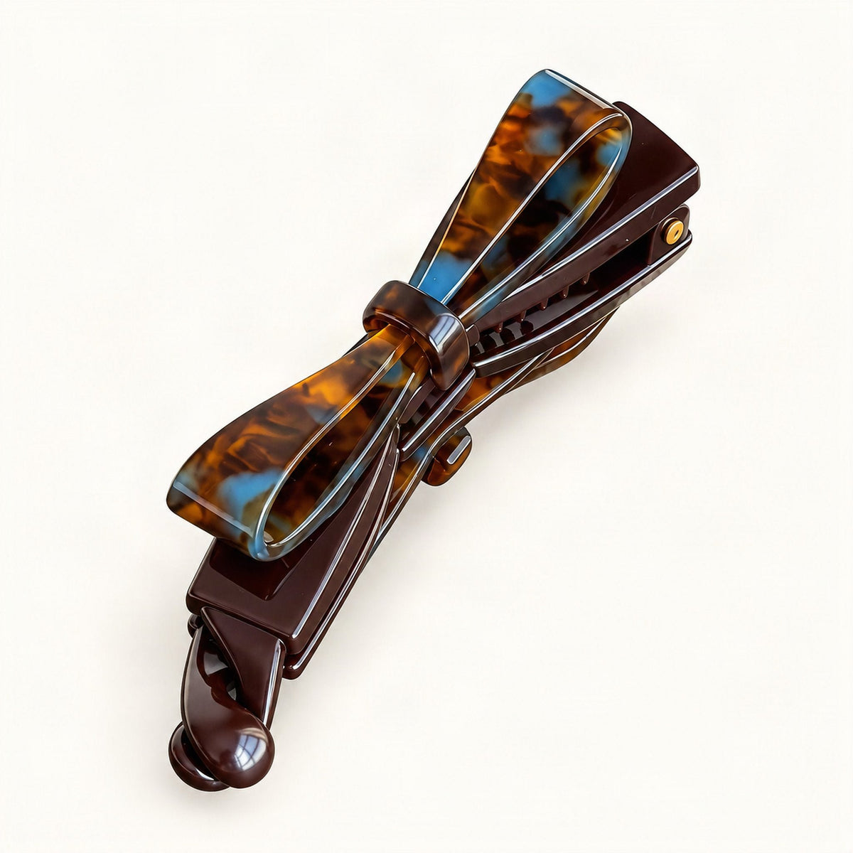 Cellulose Acetate 11 cm Bow Twist Hair Clip in Floral [FITINY Hair]