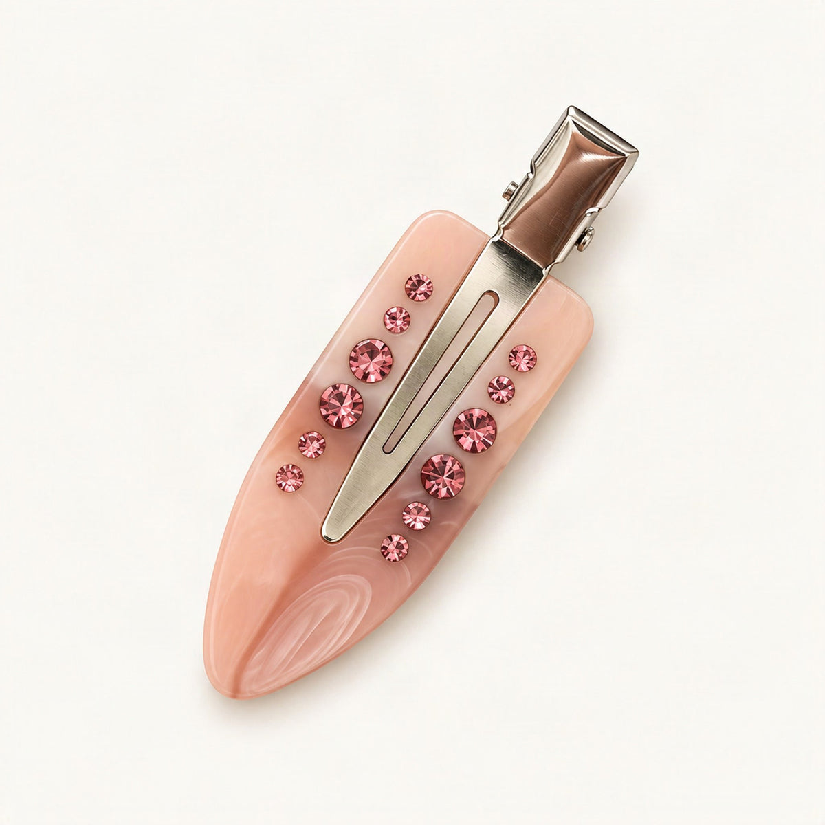Rhinestone Acetate Duckbill Side Clip in Pink [FITINY Hair]