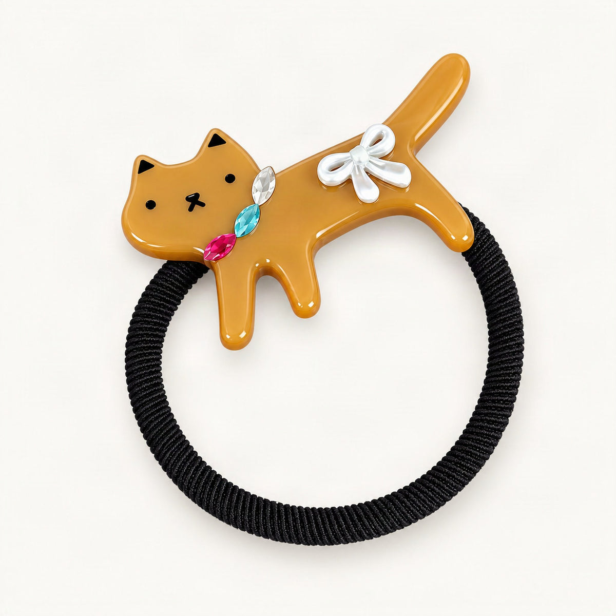 Butter color cat hair tie for gathering hair [FITINY Hair]