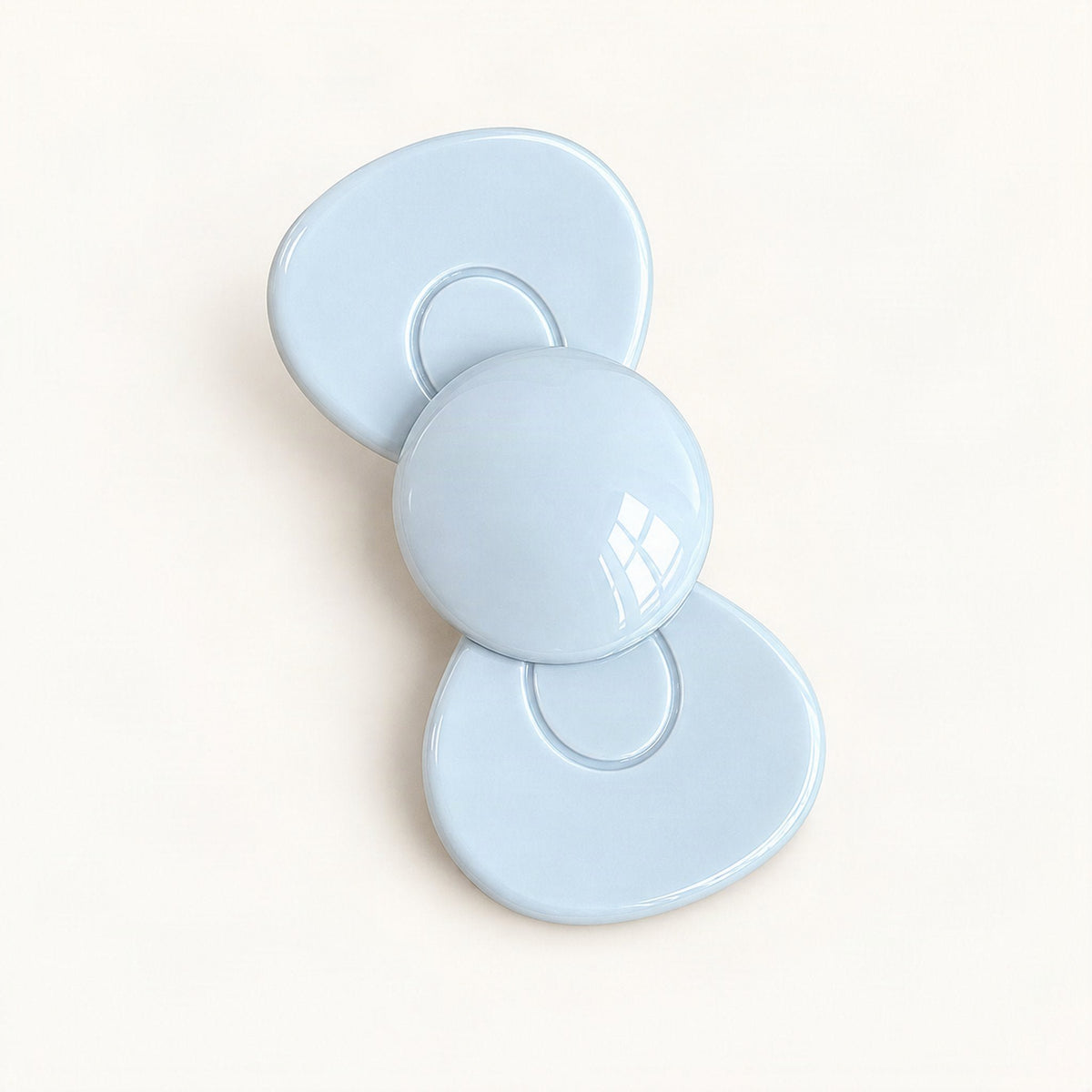 Cellulose Acetate Bow Side Hair Clip, 6 cm in Light Blue [FITINY Hair]