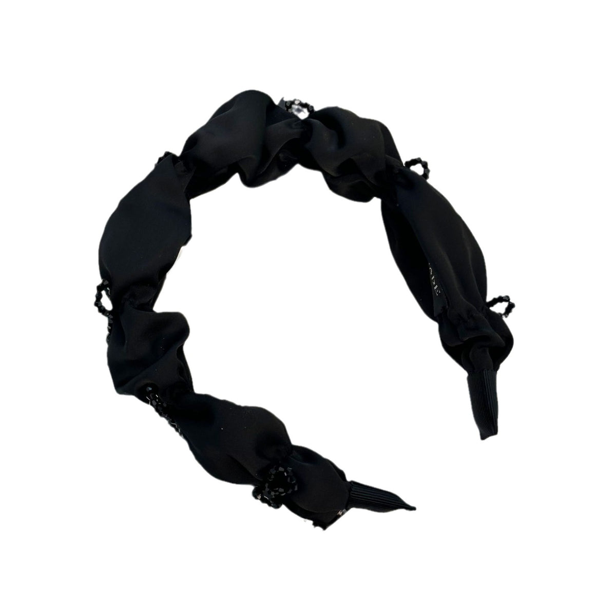 Satin Ruched Headband with Crystal Bow Accent, additional view 2