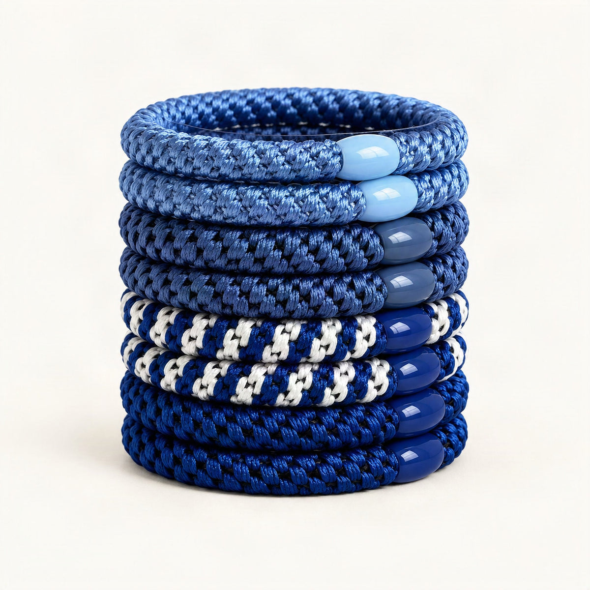Braided Elastic Hair Tie, 6 cm Woven Hair Scrunchie in Navy [FITINY Hair]