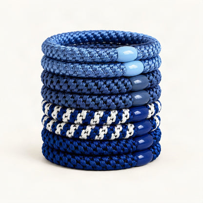 Braided Elastic Hair Tie, 6 cm Woven Hair Scrunchie in Navy [FITINY Hair]