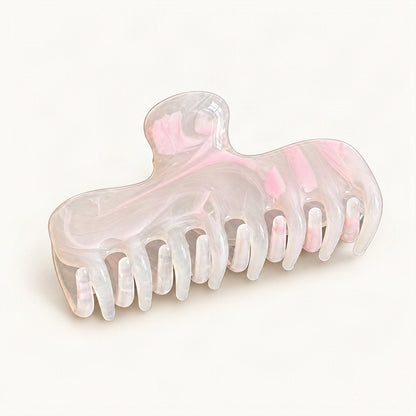 Cellulose Acetate Claw Hair Clip, 9.6 cm in Pink Stripe [FITINY Hair]