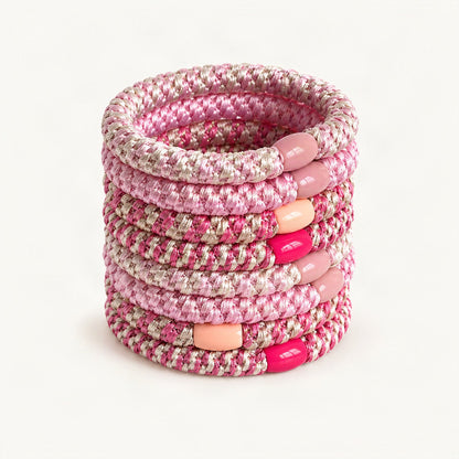 Braided Elastic Hair Tie, 6 cm Woven Hair Scrunchie in Berry [FITINY Hair]