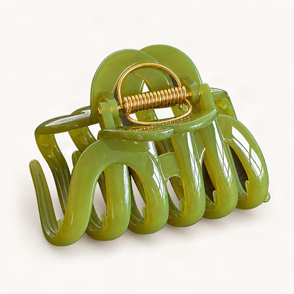 Large Resin Claw Clip for Thick Hair, 9 cm in Light Green [FITINY Hair]