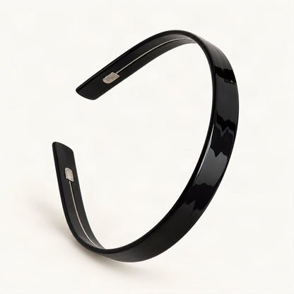 Wide Cellulose Acetate Headband in Multiple Colors in Black [FITINY Hair]