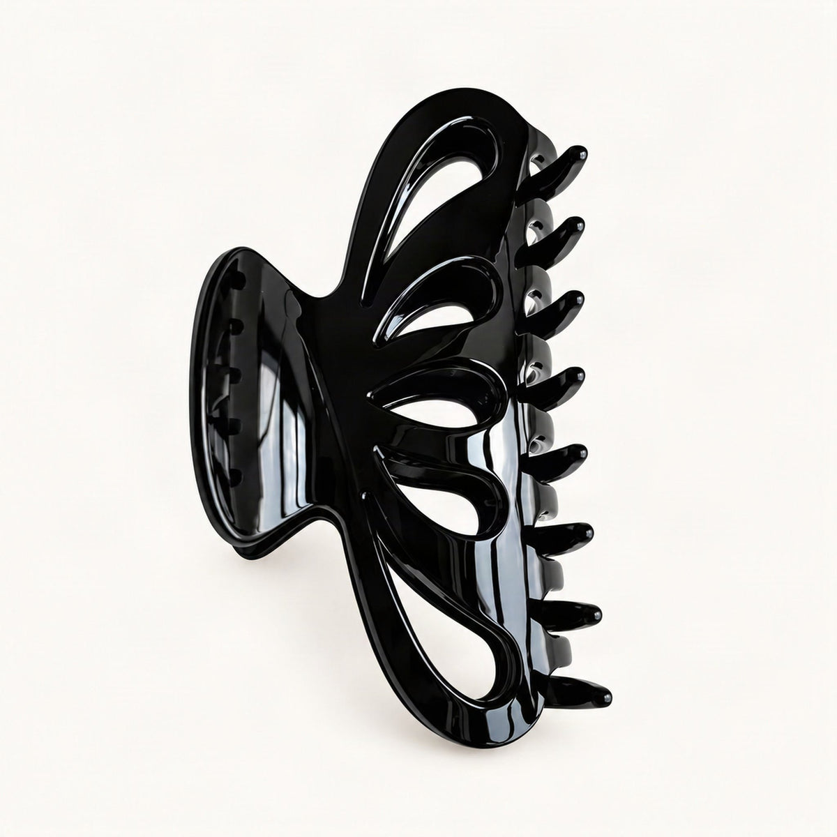 Black resin claw hair clip, 11.5 cm length [FITINY Hair]