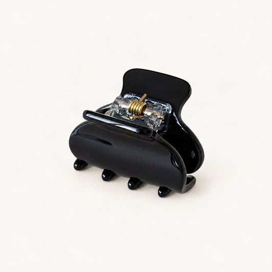 Small Cellulose Acetate Claw Clip for Half-Up Hairstyles in Black [FITINY Hair]