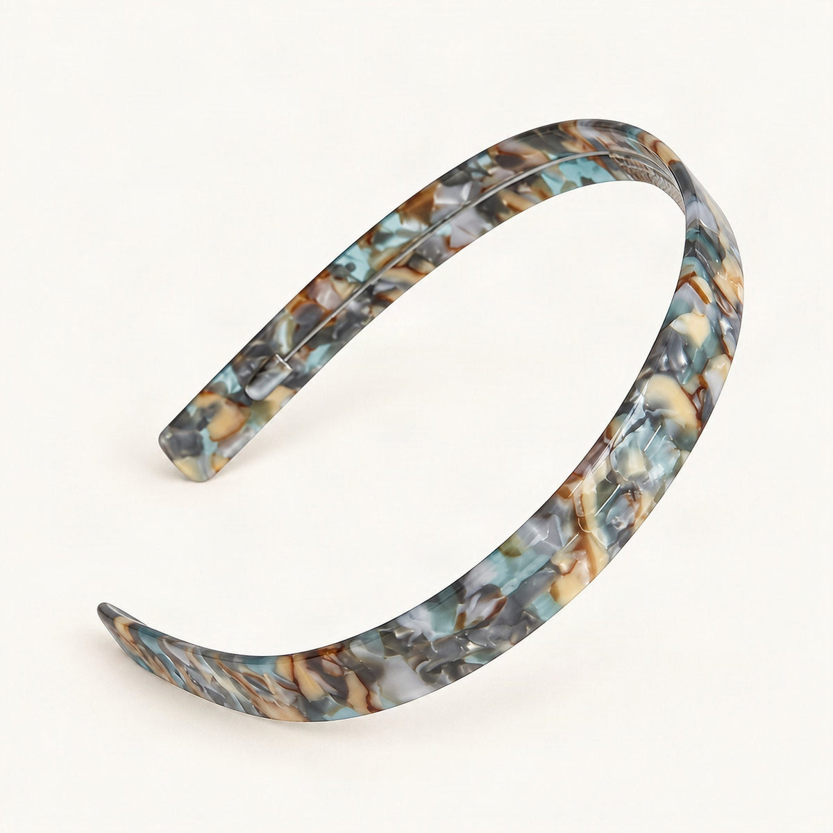 Wide Cellulose Acetate Headband in Multiple Colors in Blue Floral [FITINY Hair]