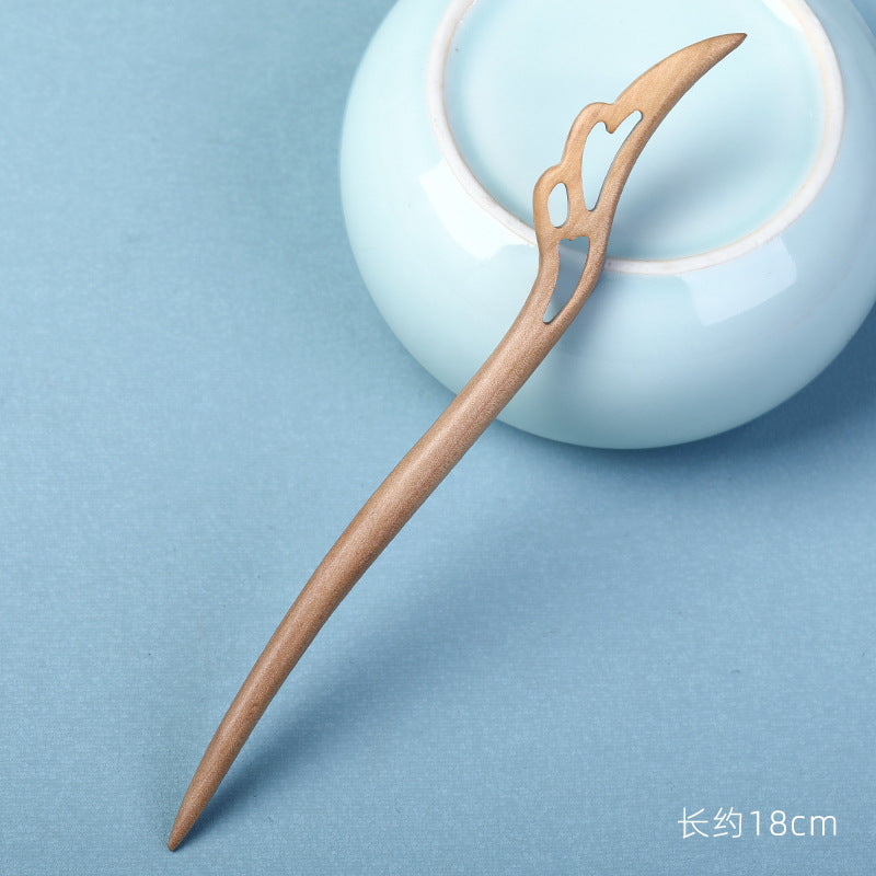 Carved Wood Feather Hair Stick, additional view 11