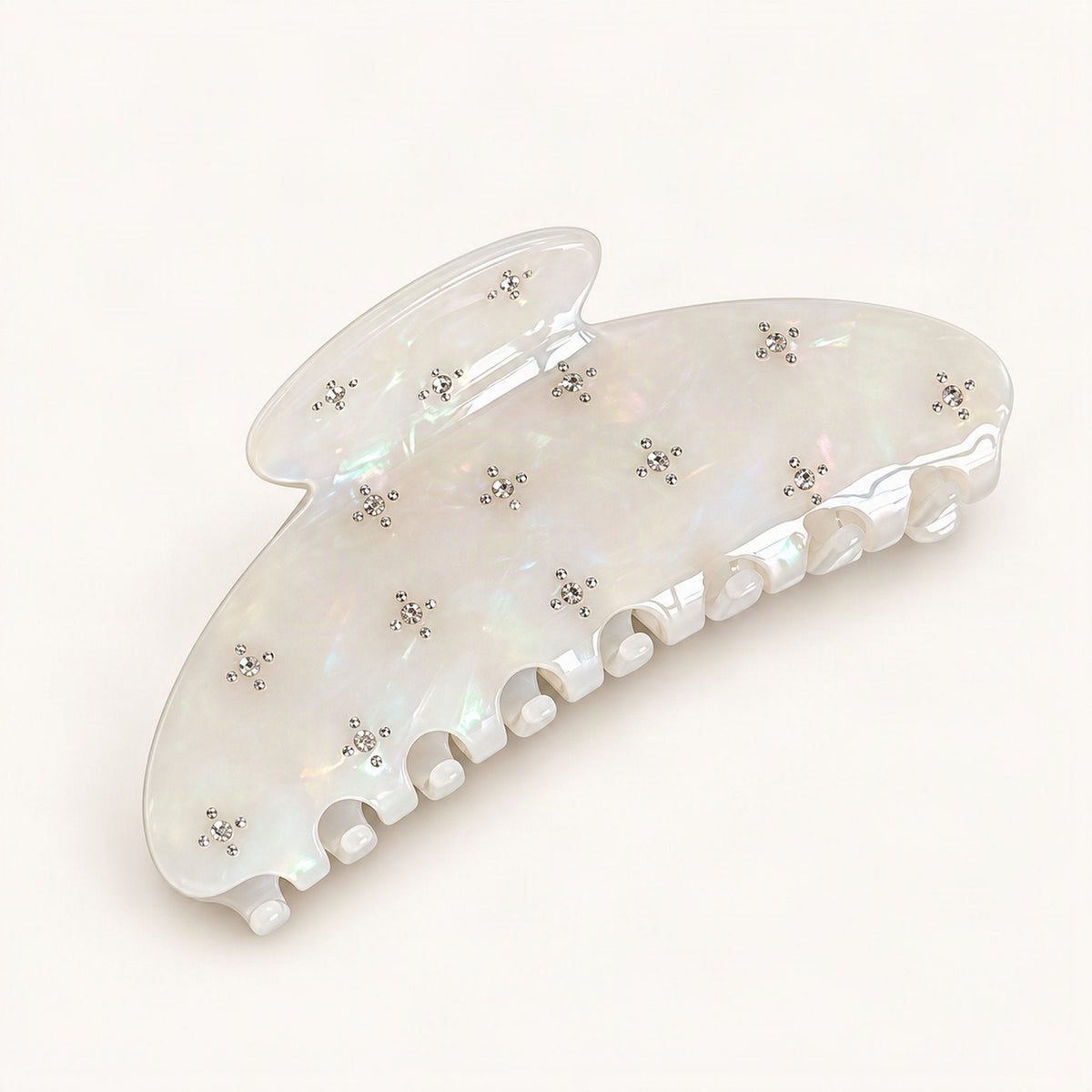 Acetate Claw Hair Clip with Rhinestone Star Details, 10.5 cm in Mermaid [FITINY Hair]