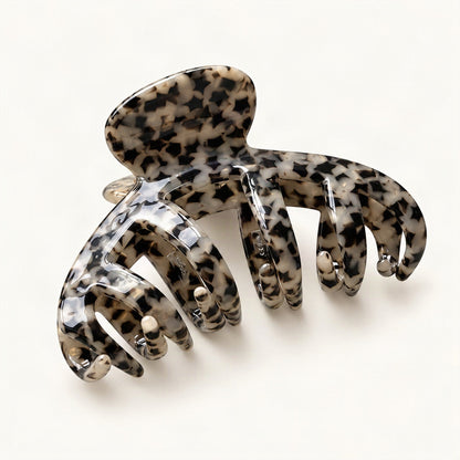 Chunky Acetate Claw Clip in Grey Speckle [FITINY Hair]