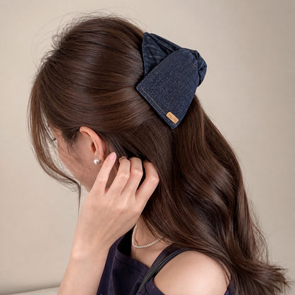 Denim Triangle Hair Claw Clip, additional view 1