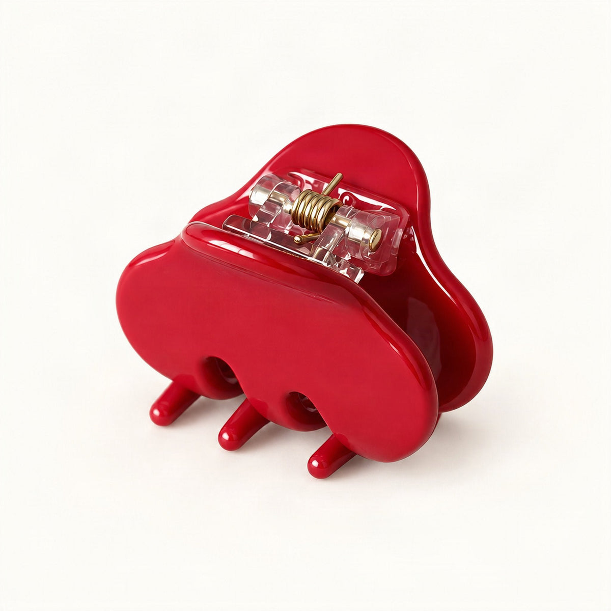 Mini Cellulose Acetate Claw Clip in Red [FITINY Hair]