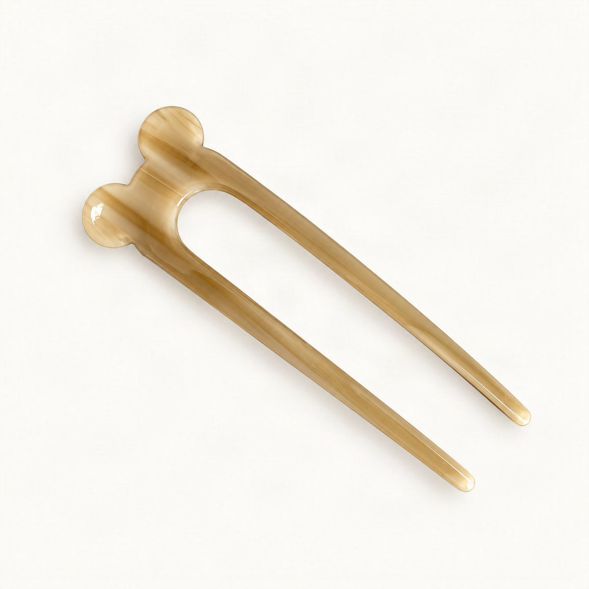 Mouse-Ear U-Shaped Hair Pin in Cellulose Acetate in Brown [FITINY Hair]