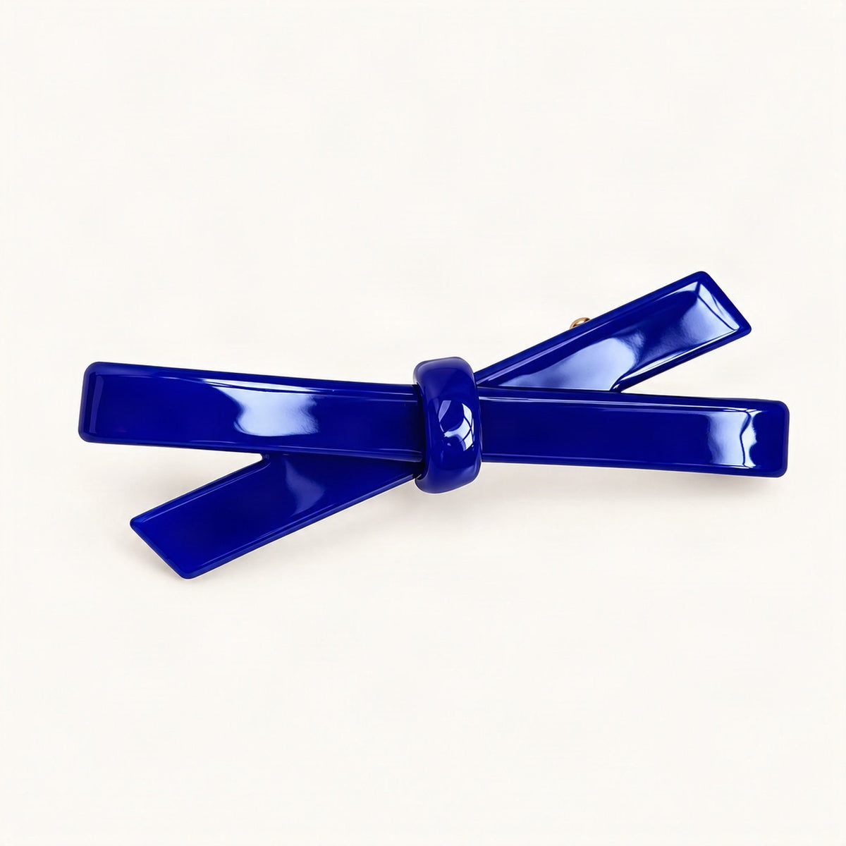 Cellulose Acetate Bow Side Hair Clip, 6.6 cm in Navy [FITINY Hair]