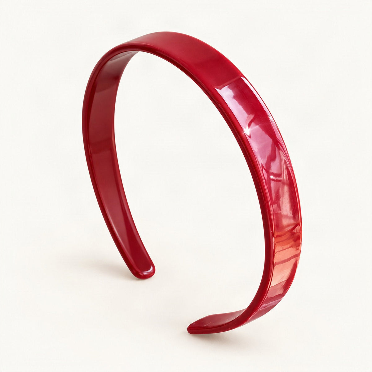 Acetate Headband in a Sleek Minimalist Design in Red, Wide (0.6 in) [FITINY Hair]