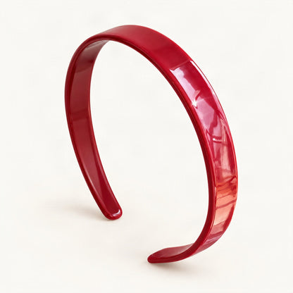 Acetate Headband in a Sleek Minimalist Design in Red, Wide (0.6 in) [FITINY Hair]