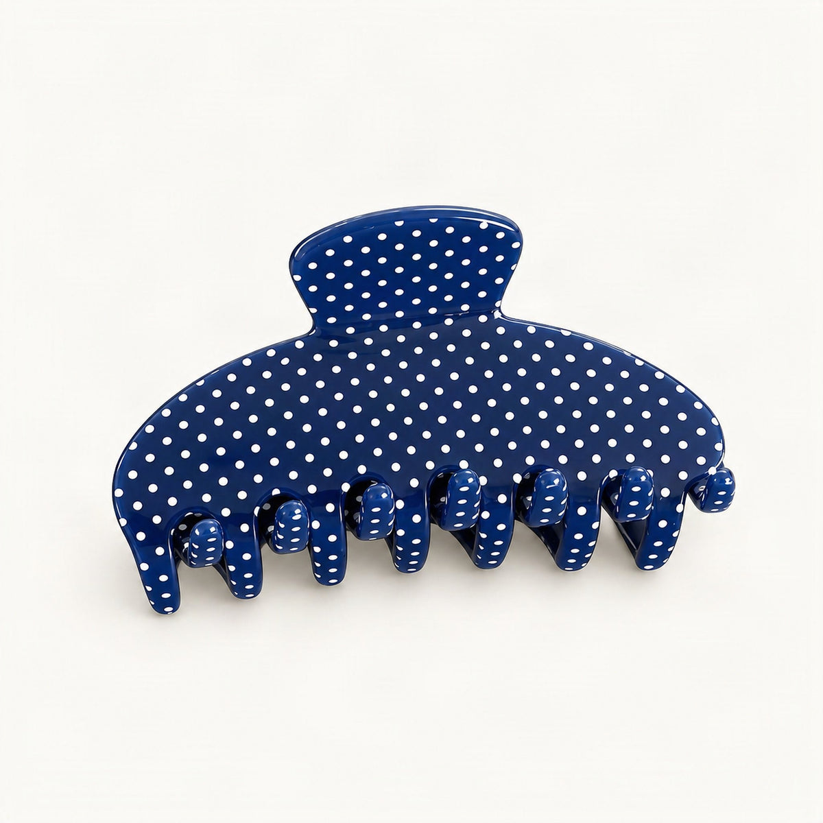 Blue acetate hair claw clip with polka dot pattern [FITINY Hair]