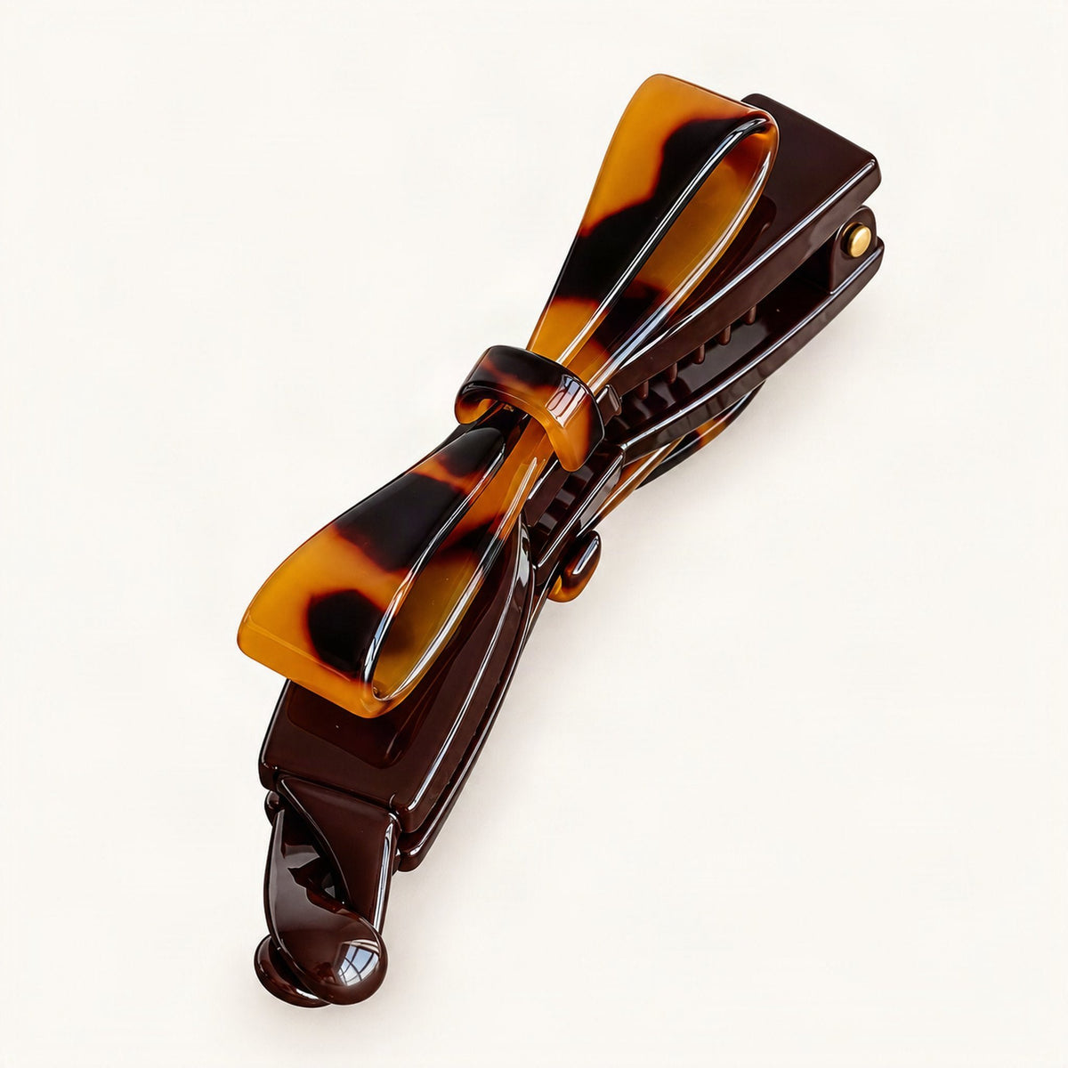 Cellulose Acetate 11 cm Bow Twist Hair Clip in Tortoise [FITINY Hair]
