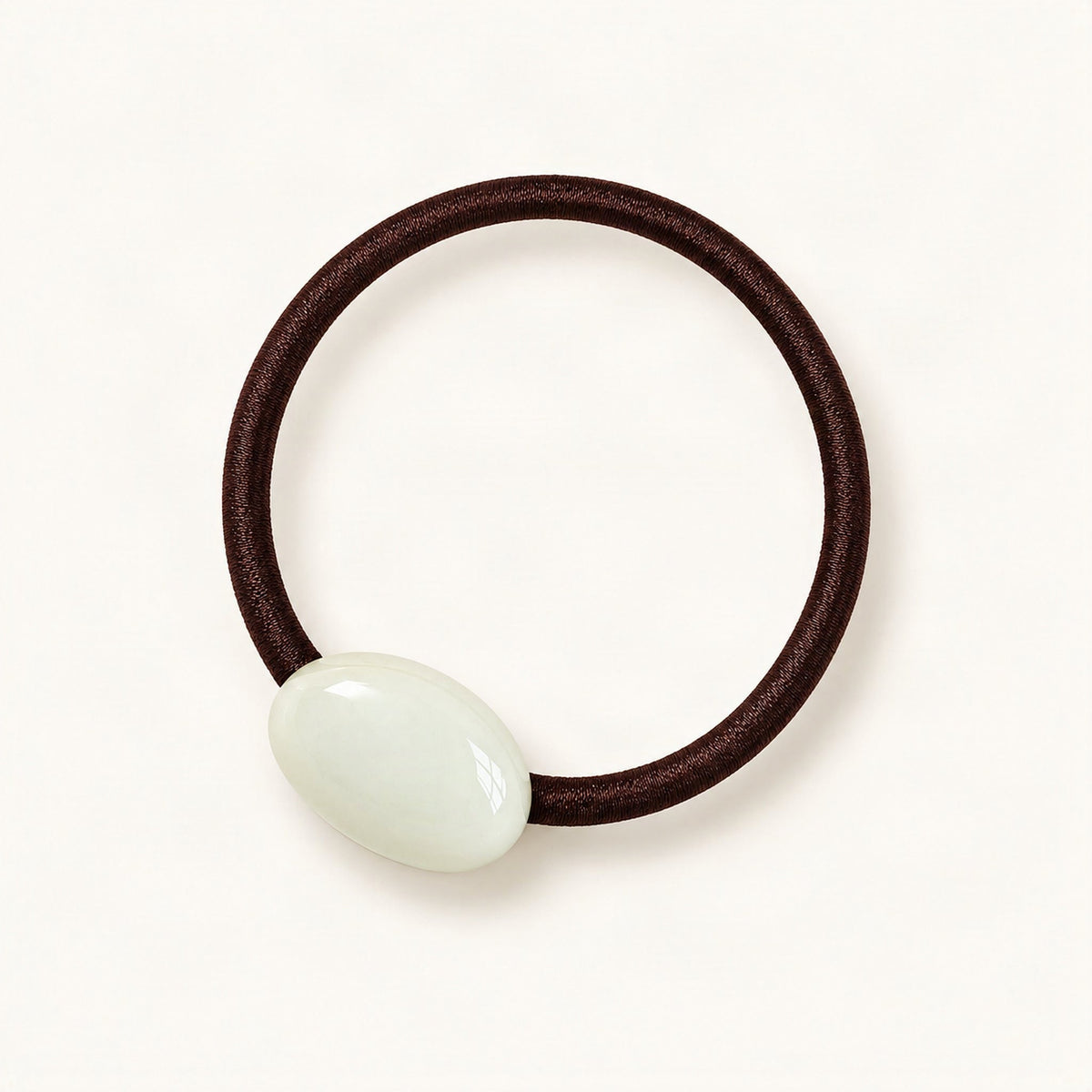 Glossy Resin Bead Hair Tie in White [FITINY Hair]