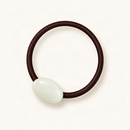 Glossy Resin Bead Hair Tie in White [FITINY Hair]