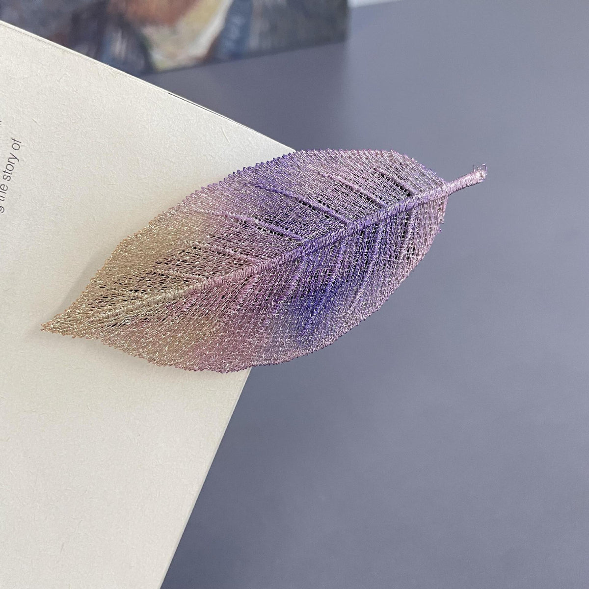 Embroidered Leaf Side Hair Clip, additional view 13