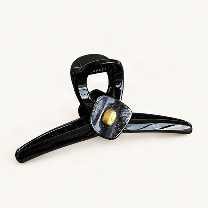 Acrylic Claw Clip with Decorative Beaded Detail in Black [FITINY Hair]