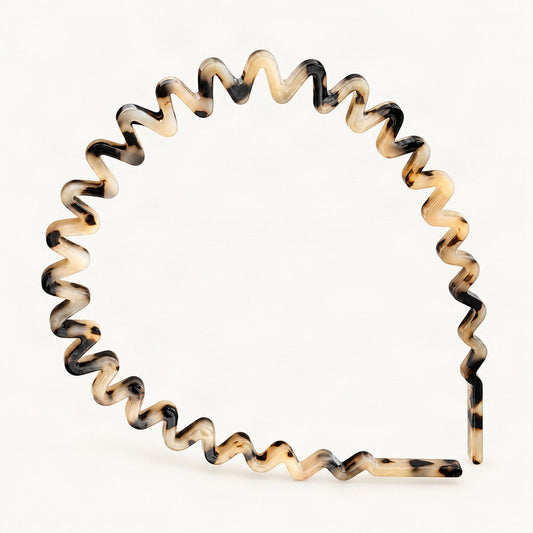 Wavy Cellulose Acetate Headband, 6 mm Thick in Blonde Tortoise [FITINY Hair]