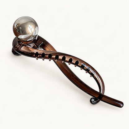 Grey resin hair clip with decorative beads [FITINY Hair]