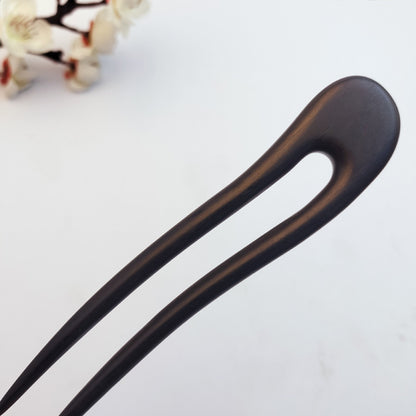Curved-Prong Wooden U Hair Pin, additional view 7
