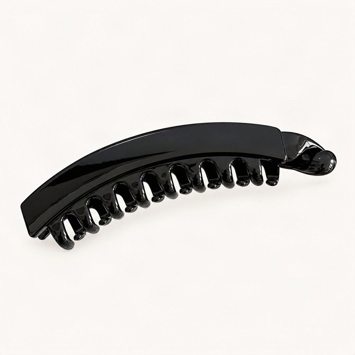 Resin Banana Hair Clip with Twist-Style Design in Black, Glossy [FITINY Hair]